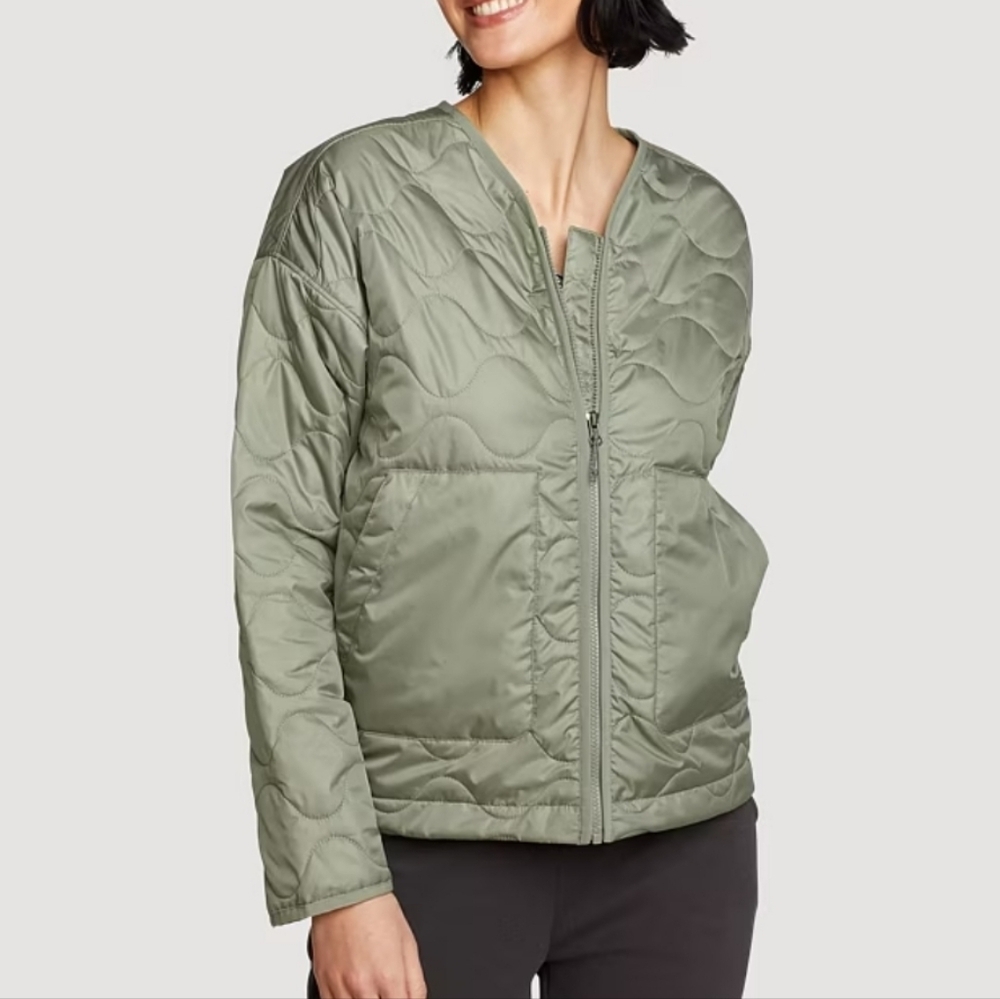 Eddie Bauer Blyn Insulated Women's Sage Olive Quilted Jacket
